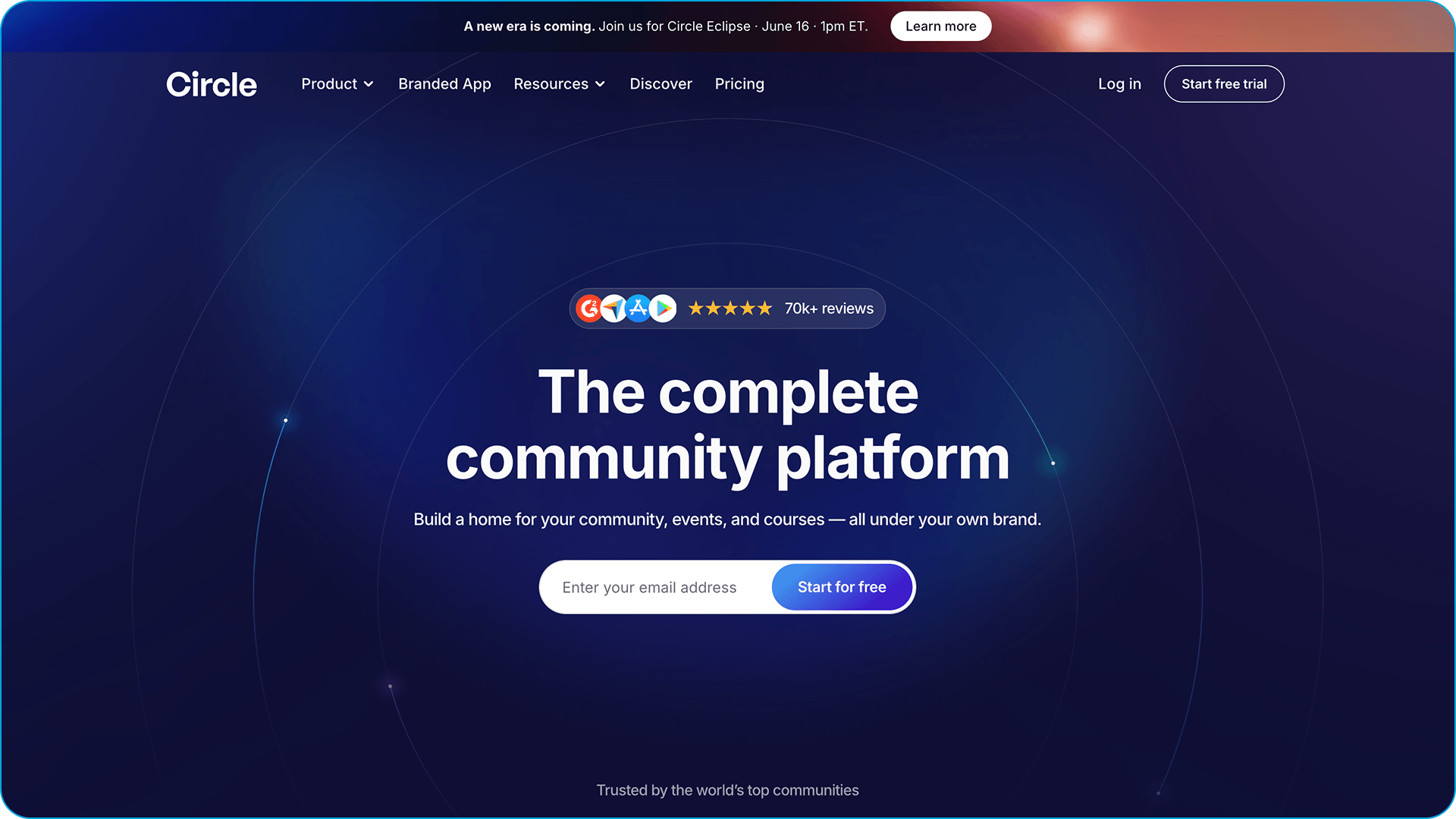 Circle's homepage