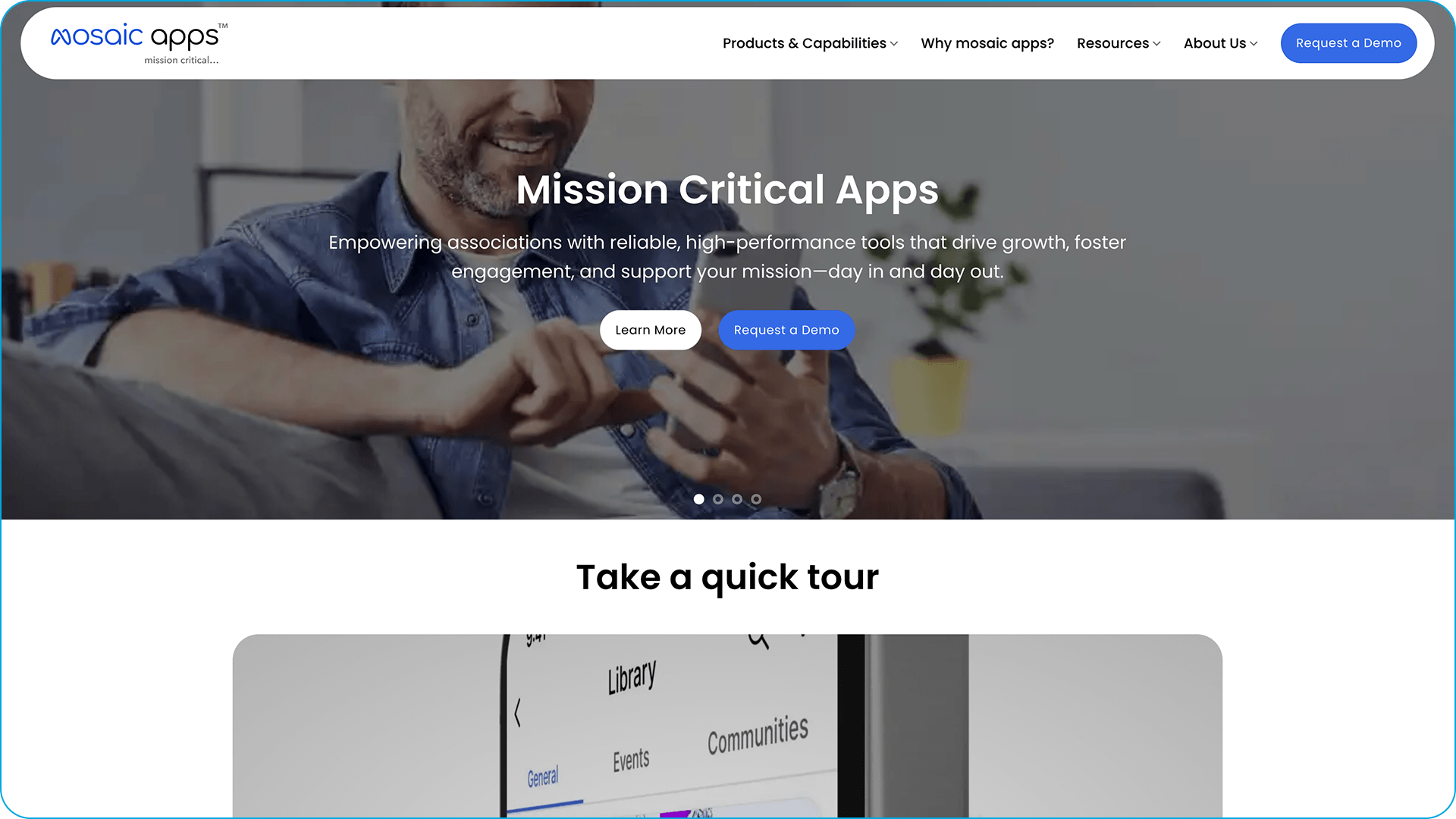 mosaic apps' homepage