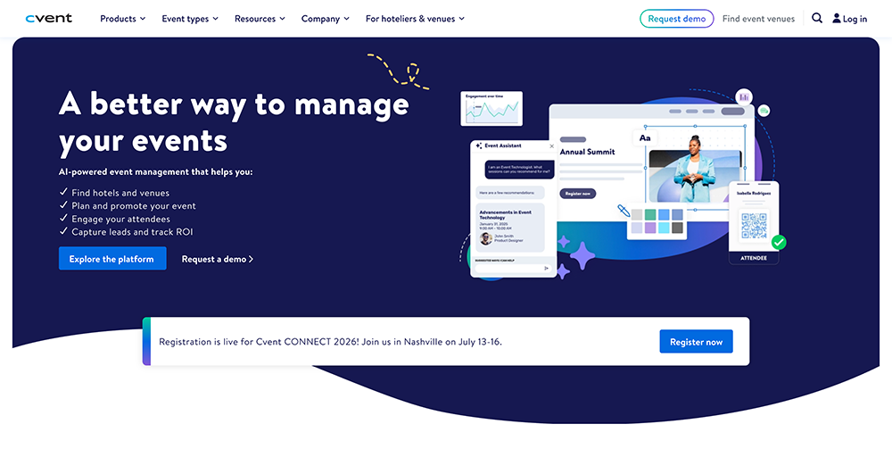 Cvent’s homepage.