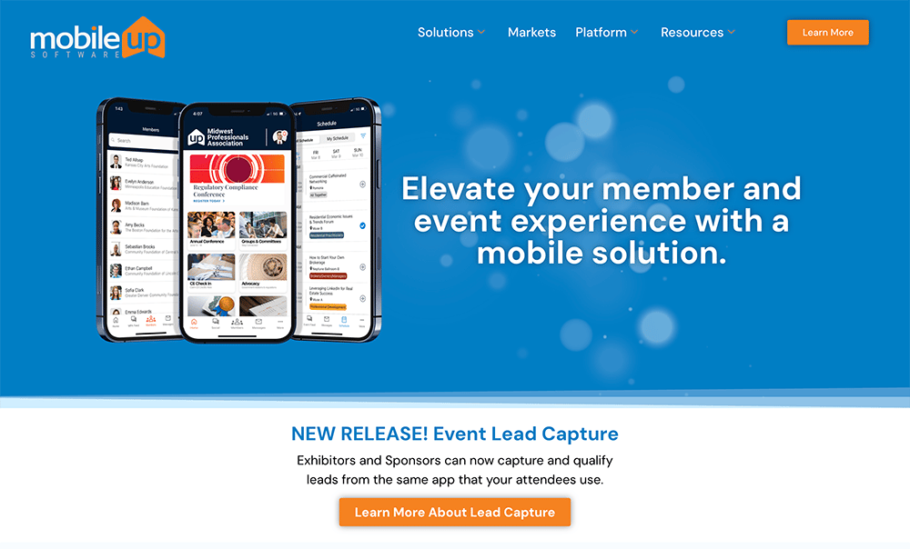 MobileUp’s homepage.