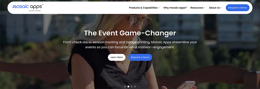 The Mosaic Apps homepage.